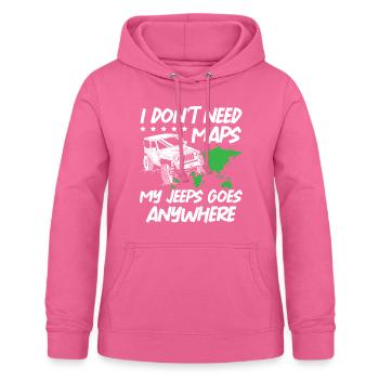 Je n’ai pas besoin de cartes Mes Jeeps vont n’importe où - Sweat à capuche Femme - rose - Devant - AI Model Female 172 light (172cm)