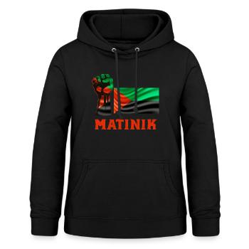 Drapeau Martinique Courage Honneur Et Respect - Sweat à capuche Femme - noir - Devant - AI Model Female 172 light (172cm)