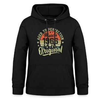 Retro März 1966 Geschenk März 1966 Geboren März 1966 - Frauen Hoodie - Schwarz - Vorne - AI Model Female 172 light (172cm)