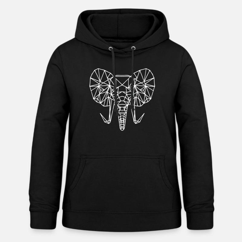 Éléphant polygone - Sweat à capuche Femme - noir