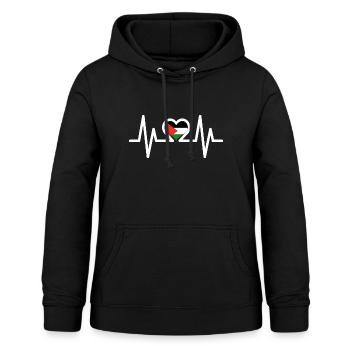 Herzschlag Palestine Freiheit für Palästina Gaza - Frauen Hoodie - Schwarz - Vorne - AI Model Female 172 light (172cm)