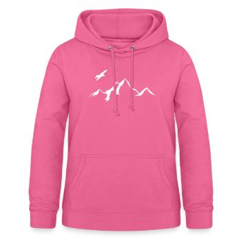 Bergkulisse mit Adler - Frauen Hoodie - Pink - Vorne - AI Model Female 172 light (172cm)