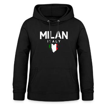 Milan Italy Milan Italie - Sweat à capuche Femme - noir - Devant - AI Model Female 172 light (172cm)