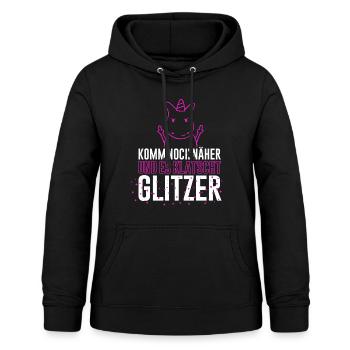 Einhorn - Es klatscht Glitzer - Frauen Hoodie - Schwarz - Vorne - AI Model Female 172 light (172cm)