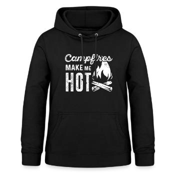 Lagerfeuer machen mich heiß - Frauen Hoodie - Schwarz - Vorne - AI Model Female 172 light (172cm)