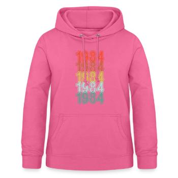 Mon année - 1984 - Cadeau d’anniversaire - Sweat à capuche Femme - rose - Devant - AI Model Female 172 light (172cm)