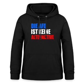 die afd ist keine alternative - Frauen Hoodie - Schwarz - Vorne - AI Model Female 172 light (172cm)