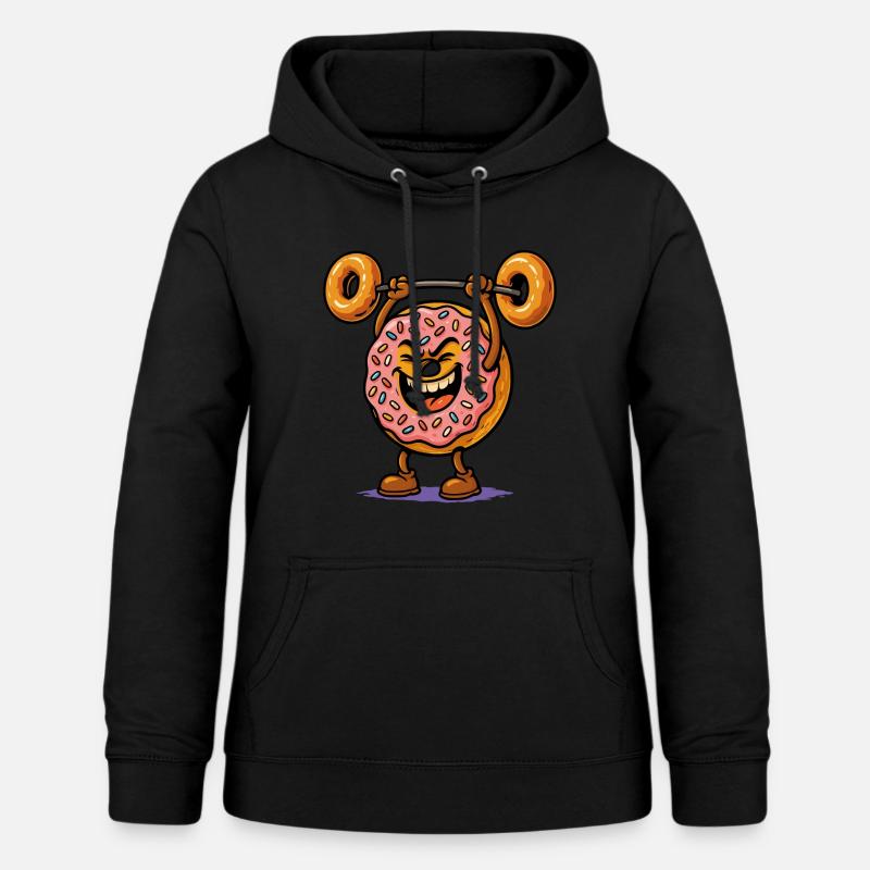 Donut Gains – Sucré et fort - Sweat à capuche Femme - noir