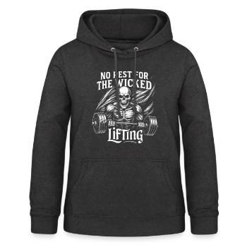Wicked Lifting - No Resting for the Strong - Women's Hoodie - charcoal grey - Front - AI Model Female 172 light (172cm)