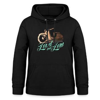 Ostmoped KR51 vintage Kupfer Edition Design DDR - Frauen Hoodie - Schwarz - Vorne - AI Model Female 172 light (172cm)