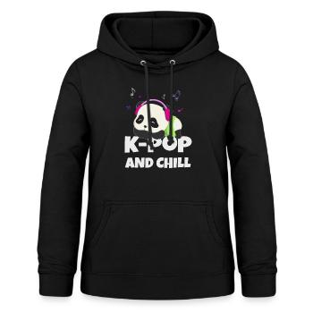 K-POP und chillen. Schwarz # 2 - Frauen Hoodie - Schwarz - Vorne - AI Model Female 172 light (172cm)