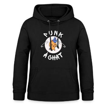 punk à chat - Sweat à capuche Femme - noir - Devant - AI Model Female 172 light (172cm)
