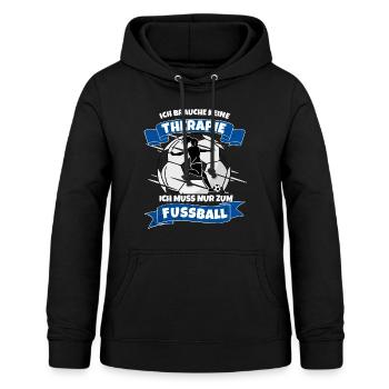 Frauen Fußball - Frauen Hoodie - Schwarz - Vorne - AI Model Female 172 light (172cm)