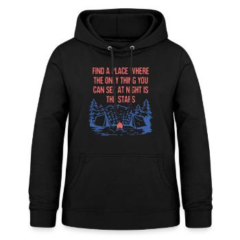 Only Thing You See at Night Camping Stars Camper - Frauen Hoodie - Schwarz - Vorne - AI Model Female 172 light (172cm)