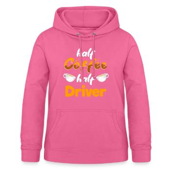 Moitié café Moitié conducteur Drôle de conduite Humour - Sweat à capuche Femme - rose - Devant - AI Model Female 172 light (172cm)