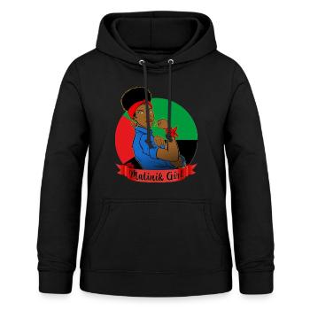 Femme Martiniquaise Drapeau Martinique - Sweat à capuche Femme - noir - Devant - AI Model Female 172 light (172cm)