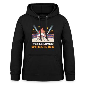 Conception de lutte au Texas pour les fiers fans du Texas - Sweat à capuche Femme - noir - Devant - AI Model Female 172 light (172cm)