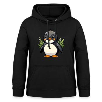 Pinguin - Frauen Hoodie - Schwarz - Vorne - AI Model Female 172 light (172cm)