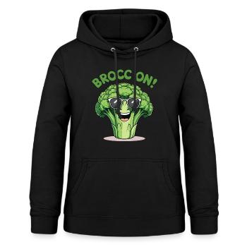 Brokkoli mit Sonnenbrille - Lustiges Gemüse-Design - Frauen Hoodie - Schwarz - Vorne - AI Model Female 172 light (172cm)