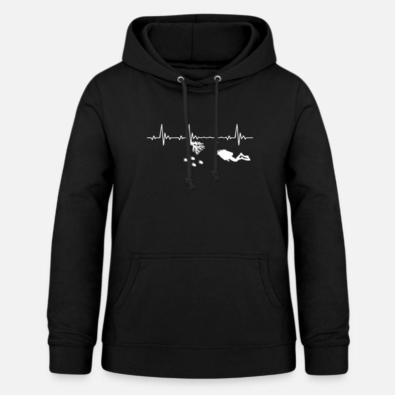 Plongeur plongeur Pulse Puls ECG - Sweat à capuche Femme - noir