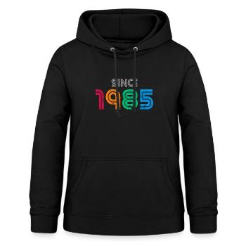 Depuis 1985 | Année vintage rétro colorée - Sweat à capuche Femme - noir - Devant - AI Model Female 172 light (172cm)