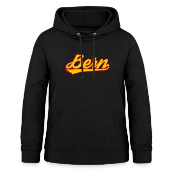Bern Retro Schriftlogo Druck - Frauen Hoodie - Schwarz - Vorne - AI Model Female 172 light (172cm)