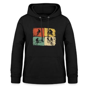 Quad Bike Silhouettes on Colour Blocks - Women's Hoodie - black - Front - AI Model Female 172 light (172cm)