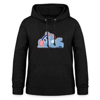 Lustiger Elefant  - Frauen Hoodie - Schwarz - Vorne - AI Model Female 172 light (172cm)