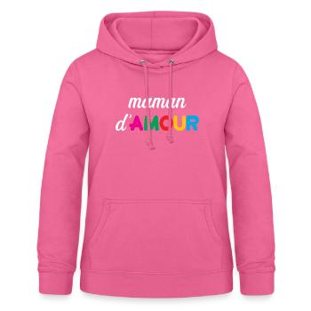 Maman d'Amour - Fête des Mères - Sweat à capuche Femme - rose - Devant - AI Model Female 172 light (172cm)