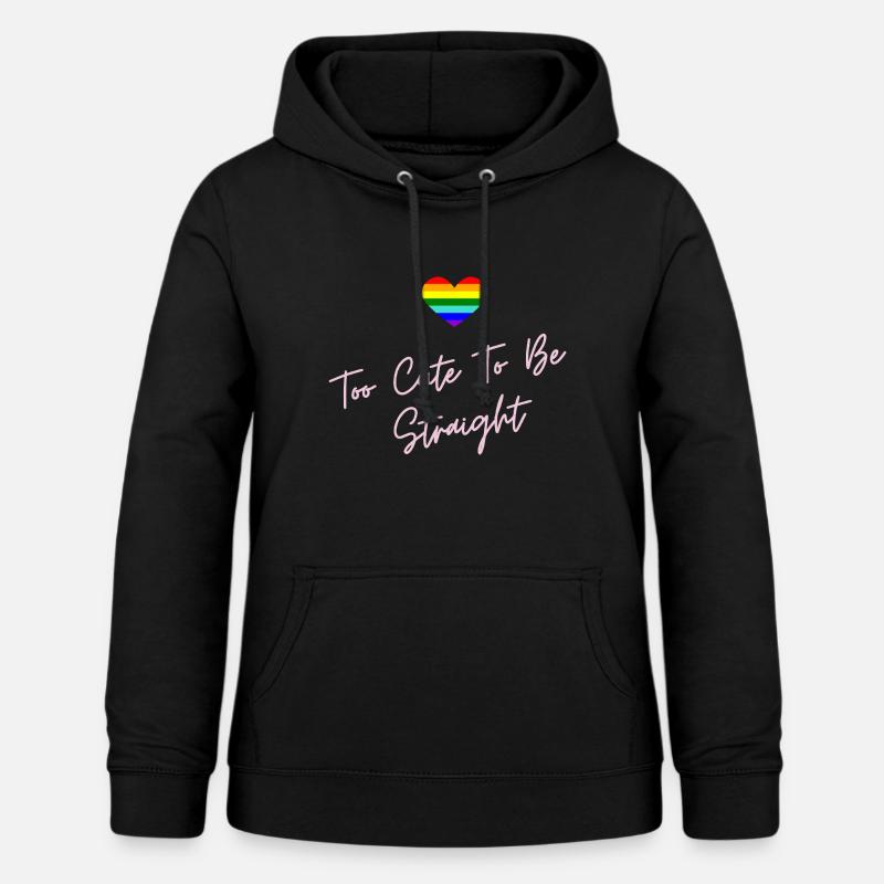 Rainbow Heart Pride LGBTQ Design - Sweat à capuche Femme - noir