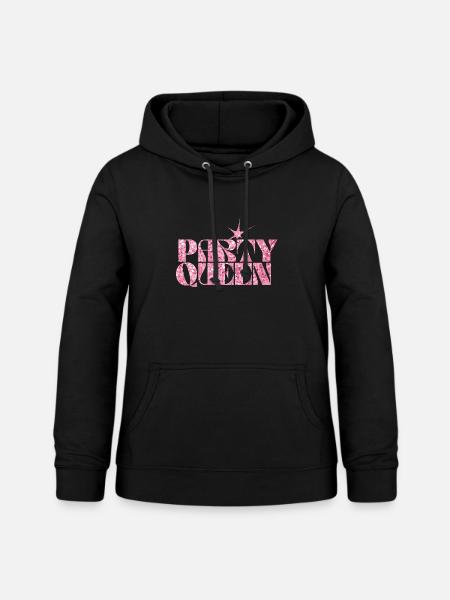 Party Queen Glitzer Text - Frauen Hoodie - Schwarz