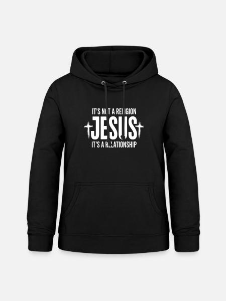 Jesus-Beziehung Grafik-Tee - Frauen Hoodie - Schwarz