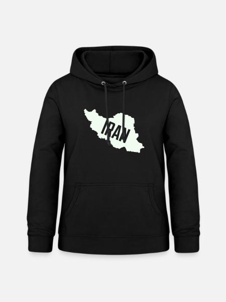 Iran Karten Typo - Frauen Hoodie - Schwarz