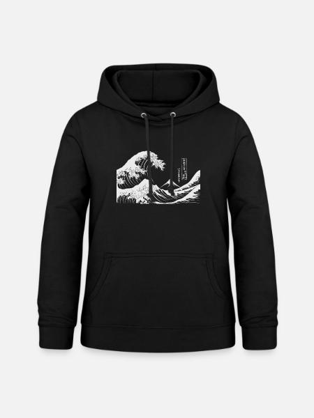 Great Wave Kanagawa Japanese Art - Frauen Hoodie - Schwarz