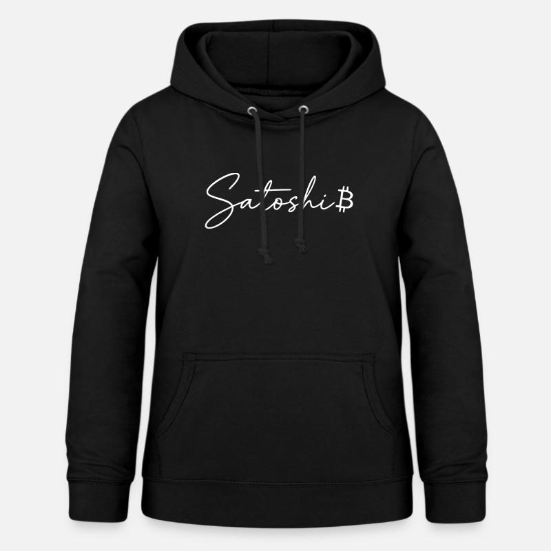 Satoshi Lettering Bitcoin Symbol Script Crypto - Sweat à capuche Femme - noir