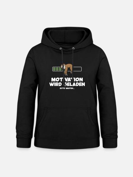 Motivation wird geladen Faultier Faultiermotiv - Frauen Hoodie - Schwarz