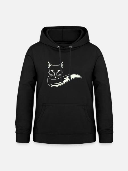 Fuchs Silhouette mit Schweif - Frauen Hoodie - Schwarz