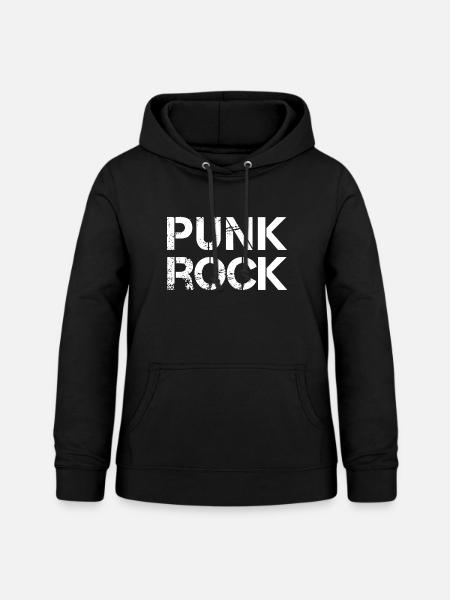Punkrock Distressed Typografie - Frauen Hoodie - Schwarz