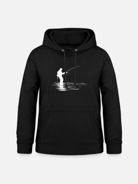 Angler Zeichnung - Frauen Hoodie - Schwarz
