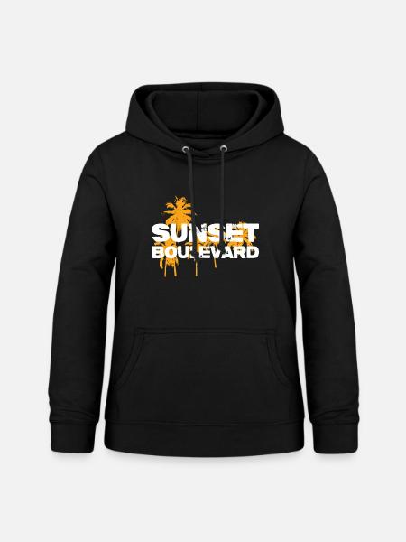 Sunset Boulevard Palm Silhouette - Frauen Hoodie - Schwarz