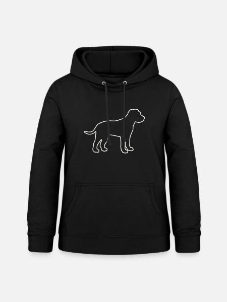 Hunde Silhouette Outline - Frauen Hoodie - Schwarz