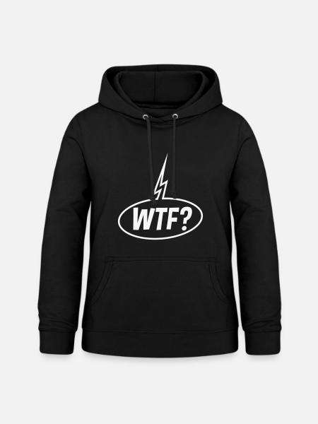 WTF Sprechblase (Fragezeichen / White) - Frauen Hoodie - Schwarz
