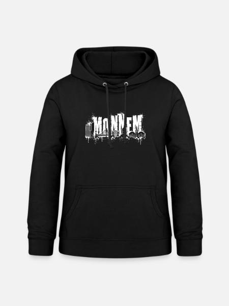 Mannheim, Monnem, Stadt Silhouette Spritzer - Frauen Hoodie - Schwarz