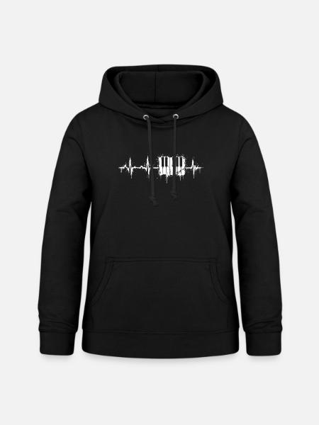 Mutterherz Klang-Wellendesign - Frauen Hoodie - Schwarz