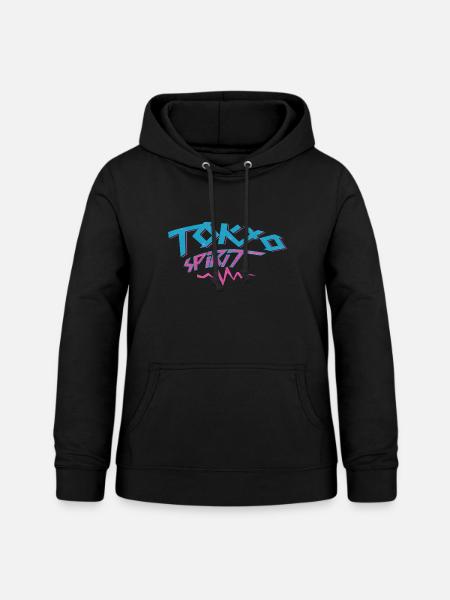 Tokio Spirit Neon-Graffiti - Frauen Hoodie - Schwarz