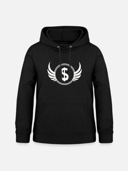 Flügel-Dollar Symbol - Frauen Hoodie - Schwarz
