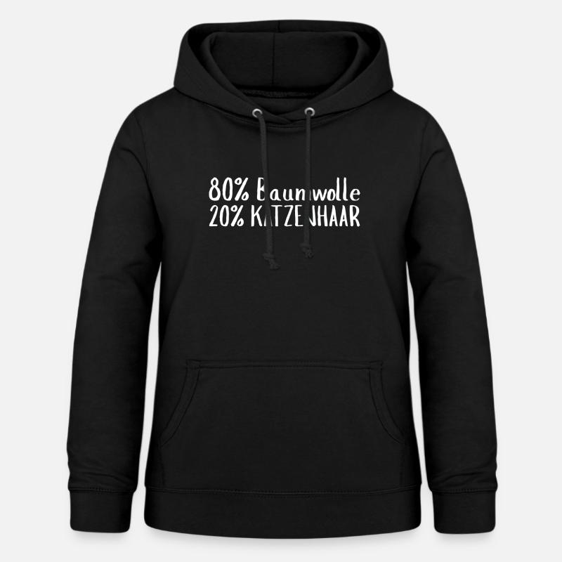 80 % Coton, 20 % Cris de chat - Traces - Dictons - Chat - Sweat à capuche Femme - noir