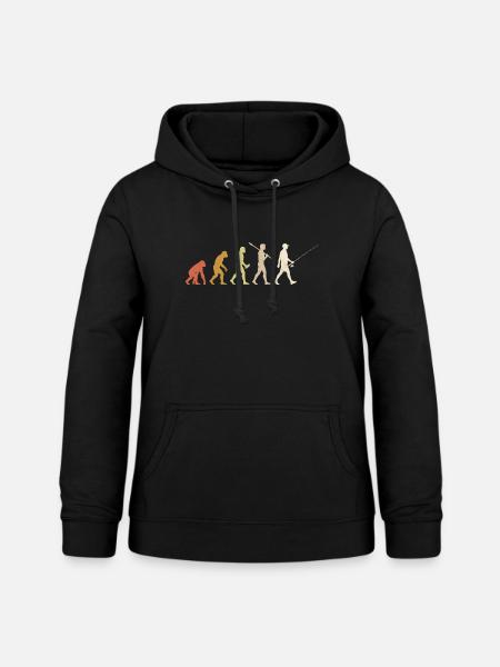 Angel-Evolution Lustiges Fischer-Geschenk - Frauen Hoodie - Schwarz