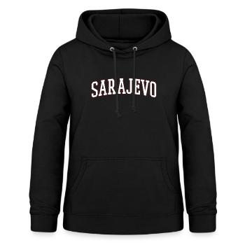 Lettres en gras de Sarajevo - Sweat à capuche Femme - noir - Devant - AI Model Female 172 light (172cm)