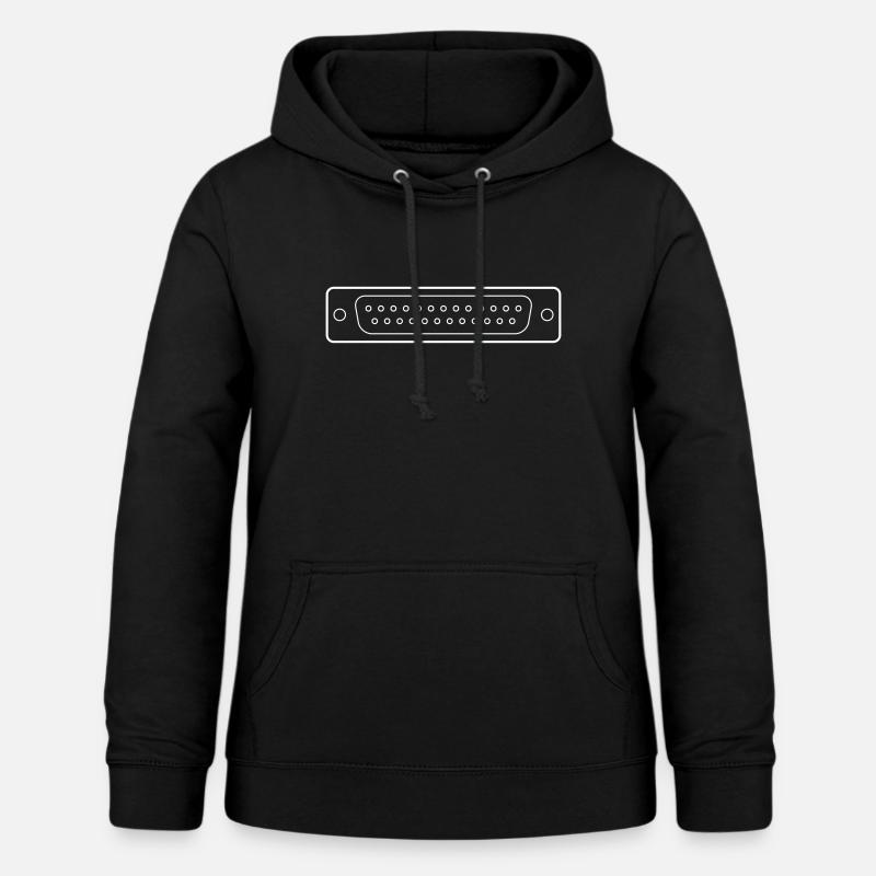 DB 25 Connector Parallel, Printer - Women's Hoodie - black